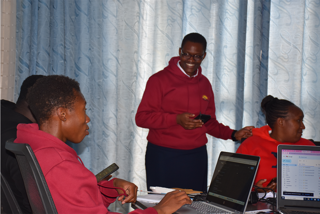 1. LCMC team members, equipped with gadgets for the AI training.