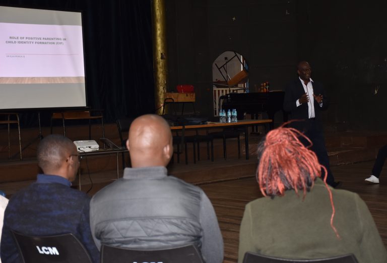 Dr.Elias Mokua, SJ giving insights on positive parenting to teachers at Loreto Convent Msongari